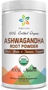 Certificeret Organic Ashwagandha Root Powder 16Oz -1Lb. Naturlig stress, hjerne og immunforsvar. Forbedrer den generelle sundhed. Raw Superfood. 100% Natural Herbal