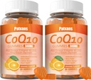2 Pakninger 500MG CoQ10 Supplement Gummies, Omega-3, Magnesium, vitamin B3, Zink, Ultra High Absorption giver sund støtte til hjerte, Cell Energy Budding Antioxidanter, 120Cts.