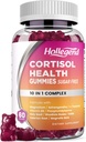 Cortisol Kosttilskud til kvinder Mænd, Cortisol Gummies med Ashwagandha, Magnesium, L- Theanine, Phosphatidylserin, B6 til Cortisol Detox, Afslapning, Sleep, Focus, Sugar- Free, Vegan, 60