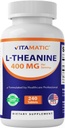 Vitamatic L-Theanine Supplement 400mg per Serving - 240 Tablets - Non-GMO, Gluten Free