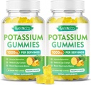 Kalium Citrate Gummies 1000mg, høj potens Kalium supplement Gummies for voksne kvinder & mænd, Support Leg Cramp & Muscle Health, Sugar- fri, Ananas Navor, 120 Greve