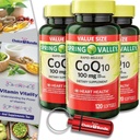 Valg Bundle Spring Valley Rapid- Release CoQ10 Coenzym Q10 100 mg Softgels 120 CT 3 stk. (360 Total) + Vitamin Guide & Pill Container (5 genstande)!