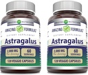 Amazing Formulas Astragalus 2000 mg Per Serving Capsules Supplement 124; Fremstillet af Pure Astragalus Membranaceus Plant Root Extract 6.1.124; Non- Gluten Free (120 Count 124; 2 Pack)