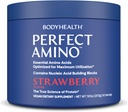 BodyHealth PerfectAmino Powder - BCAA og EAA Powder til Pre and Post Workout - Amino Acid Energy Drikke til mænd og kvinder til at støtte Lean Muscle og inddrivelse - Jordbær - 30 Servering