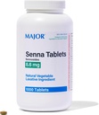 MAJOR Senna 8.6 mg Natural Vegetable Laxative Tablets - Made with Sennosides - 1000-Count (1-Pack)