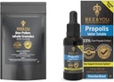 BEE og du Bundle, Bee Pollen Granules, 5oz Bag, med 100% Natural Propolis Extract Drops, Ultra Pure, immunsupporttillæg, Superfood, Antipxidants, Vitamin,