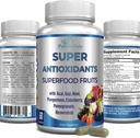 Super Antioxidant Fruit Superfood Complex - Powerful Antioxidant Superfruits, Acai, Goji, Noni, Mangosteen, Pomegranate, Elderberry, Resveratrol, Immune Support, Skin Care - 60 Capsules