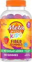 Metamucil Kids Fiber Gummies, No Sugar Added, 5g Prebiotic Plant-Based Fiber Supplement Blend, Mixed Berry Flavored, 120ct Gummies