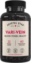 Crystal Star Vari- Vein (60 kapsler) - Urtecirkulation Support for Varicose Veins & Spider Veins Treatment - Witch Hazel, Slagterum, Hawthorn & Horse Chestnut- Non- GMO