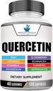 American Standard Kosttilskud Quercetin 1000mg Per servering med zink, C-vitamin, D3-vitamin, Magnesium, Elderberry, Echinacea, gurkemeje, Astragalus - Gluten Free, Non- GMO, 120 Kapsler, 40 Servering