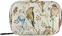 Vintage Birds Butterflies Pill Box 7 Day Pill Case Travel Pill Organizer Bag with Zipper Portable Weekly Case Compact Size for Vitamin Supplement Holder