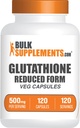 BulkSupplements.com Glutathione Reducerede kapsler - Glutathione Supplement - Gluten Free, 1 Kapsel Per Serving, 120 Kapsler (pakning med 1)