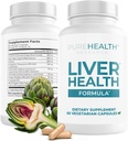 PURESUNDHEDSFORSKNING Lever sundhed - Lever rense Detox & reparation med Artichoke Extract, Mælk Thistle, Mælkebøtte Root, Gurkemeje, Beet Root til sund lever Renew med 11 naturlige næringsstoffer, 60 kapsler