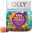 OLLY Kids Multivitamin & Probiotisk Gummy, fordøjelsesstøtte, Vitamin A, D, C, E, B, Zink, Chewable Supplement, Berry Flavor, 35 Day Supply - 70 Greve