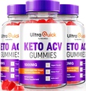 (3 Pack) Ultra Quick Keto ACV Gummies, Ultra Quick Keto ACV Gummies Vægttab Support, Natural Keto + ACV, Premium Keto Plus ACV Formel, Apple Cider Vincious Gummy, Official UltraQuick (180 Gummies)
