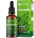 Artichoke Leaf Extract Liquid Drops 2000mg (Cynara scolymus L.) Urtetilskud Absorber Bedre end kapsler, 1 måned Supply, 84 Servere, Alkohol- Free Tincture - 2 Oz, Pack of 1