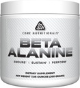 Core Nutritionals Beta Alanine Powder Mest124; Understøtter Styrke, Muskel Performance, & Endurance Mest124; Hjælper Reducere Muskulært Træthed Mest124; 200 Bedste (Unflavored)