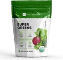 Kate Naturals Organic Super Greens Powder. Daily Greens Superfood Blend with Probiotics & Fiber for Smoothies and Juice (30 Servings, 8oz, Natural)