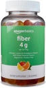Grundlæggende Fiber Gummies for fordøjelse sundhed og regelmæssighed, Orange, Lemon & Strawberry Flavors, 90 Count, Pack of 1 (Tidligere Solimo)