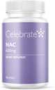 Celebrere Vitaminer NAC (N- Acetylcystein) Supplement, 600mg per kapsel, Gluten Free, Non- GMO, 90 Kapsler