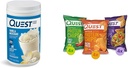 Quest Protein Powder & Chips Bundle - Vanilla Milkshake Powder (24g Protein, 1.6lb) + Tortilla Chips Variety Pack (12ct)
