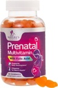 Prenatal Vitaminer til kvinder 1335mcg - Graviditet Vitaminer Gummier med folinsyre, vitamin A, C, D3, B12, B6 - Prenatal Multivitamin Gummy til Fetal Support, Gravide & Nursing Kvinder - 120 Gummies