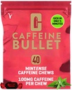 Koffein Bullet Mint Energy Chews * 40 - Hurtigere Boost Than Gels, Tablets and Gum. 100mg Per Servering - Sport Science for Running, Cykling, Gaming & Pre Workout Endurance Kick.