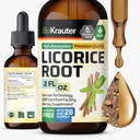 BIO KRAUTER Lakrids Root tinktur - Lakrids Root Extract til fordøjelsesstøtte - Alkohol og sukker gratis - Vegan Drops 2 Fl.Oz.