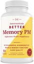 Bedre hukommelse PM Nighttime Brain Supplement fremmer mitokondriel bioenergi; hjerne & hukommelse funktioner; søvn kvalitet