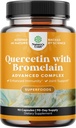 Pure Quercetin med bromelain Supplement for immunforsvar - High Potent Quercetin 500 mg kapsler med bromelain til immunforsvar og vejrtrækning - Nutritional Respiratory Supplement - 90 Ct