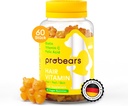 Probeans ® Biotin (B7) Vegansk hårvækst Gummier - 10.000 mcg, essentielle vitaminer A, B5, B6, B12, C, D2, E for hårtab forebyggelse - Gluten- fri, Gelatin- fri, Halal - 60 Greve