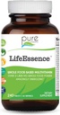 PURE VÆSENTLIGE ETIKETTER LifeEssence Multivitamin til kvinder og mænd - Naturlige Herbal supplement - D-vitamin, D3- vitamin, B12-vitamin, biotin med hele fødevarer (240 tabletter)