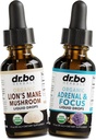 Lions Mane Mushroom & Adrenal Drops - Organic Lion's Mane Mushroom Liquid Tincture & Adrenal and Focus Supplement Drops, Fog, Brain Health Supplements - Organic Lions Extract Cortisol Support