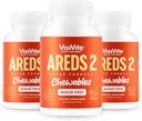 AREDS 2 Sugar- Free Eye Vitaminer - Alternativ til Lutein Gummies for Eye - Lutein for Eye Health - Premium Sugar- Free Eye Vitaminer - (tyggetabletter) Pakning med 3