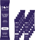 Som Sleep, Restful Sleep Powder Drink Mix w/Melatonin, Magnesium, Vitamin B6, L-Theanine & GABA – Vegan, Zero Sugar, Keto Friendly – Cherry, 10-Pack
