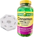 Weekly Pill Organizer, Includes a Spring Valley Cinnamon 1,000 mg, Dietary Supplement, 180 Capsules.