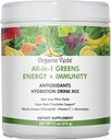 Organic Veda Super Green Antioxidant Hydration Drink Mix Powder with Electrolytes for Energy, Immunity - Daily Organic Superfoods Chlorophyll, Beet, Moringa, Chlorella, Spirulina, Gurkemeje - 11 oz