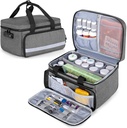 CURMIO Pill Flaske Organizer Opbevaring, Medicin Lock Box for Pill Organizer og medicinske forsyninger, Gray (Patenteret Design)