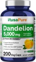 NusaPure Dandelion Root 20:1 Extract, 250 mg Equivalent to 5000mg 200 Veg Capsules (Vegan, Non-GMO)