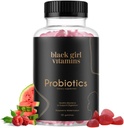 Sorte Pige Vitaminer - Probiotiske gummier til fordøjelsesmæssig sundhed og immunforsvar, Glutenfri Vitaminer, (Raspberry- Watermelon), 60ct
