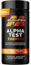 MuscleTech Thermogenic Testosterone Booster for Men, AlphaTest Thermo - T-Boost Mens Supplement with Tribulus Terrestris - Male Gym Workout Supplements for Muscle Growth, Stamina & Energy - 90 Pills