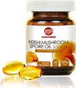 Organic Reishi Mushroom Spore Oil Supplement-USDA Ganoderma Lucidum Extract Capsule-Immune System Natural Energy for Wellness&Liver Support-Vegan, Non-GMO Gluten Free, 30 Veggie Softgels