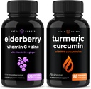NutraChamps Elderberry and Turmeric Curcumin Capsules Bundle