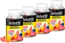 Airborne 750mg C-vitamin immunstøtte supplement Gummies for voksne, Assorted Fruit Flavor, Gluten Free Crafted Blend med kraftfulde antioxidanter Vitaminer A C & E, 42 Gummies (4 Pack)