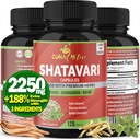 Organic Shatavari Powder Capsules 2250MG med Ashwagandha, Brahmi Extract