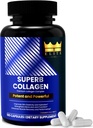 Crown Elite Superb Collagen Mea124; Multi- Type Premium Collagen Supplement 124; Understøtter Skin Hydration, Hårvækst, Fælles Fleksibilitet & Knoglestyrke Measures 124; Non- GMO, Grass- Fed Measures 124; 180 kapsler, for kvinder og mænd