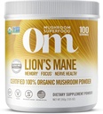 Om Organic Mushroom Nutrition Lions Mane: Memory, Focus, Nerve Health, 100 portioner, 7.14 Ounce, 200 Gram