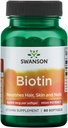 Swanson Super Strength Biotin Vitamin 10000 mcg 60 Sgels