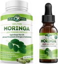 PURA VIDA MORINGA Kapsler (120 Greve) og Moringa Leaf Extract Drops (2fl oz)