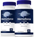 (2 Pack) Memo Force Pills, Lås din fulde potentiale med Memo Force Kapsler - Understøtter hukommelse, fokus og koncentration, For afbalanceret sundhed og funktion, officielle Memo Force Anmeldelser (120 Kapsler)